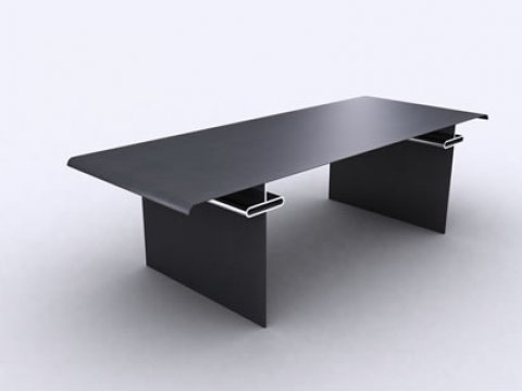 Bureau SWAN en acier peint et chromé – plateau carbone ©